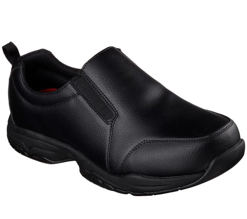 Skechers Herr Svarta Slip On - Work Relaxed Fit: Felton - Camak Sr - Sverige (PUMWE-7063)